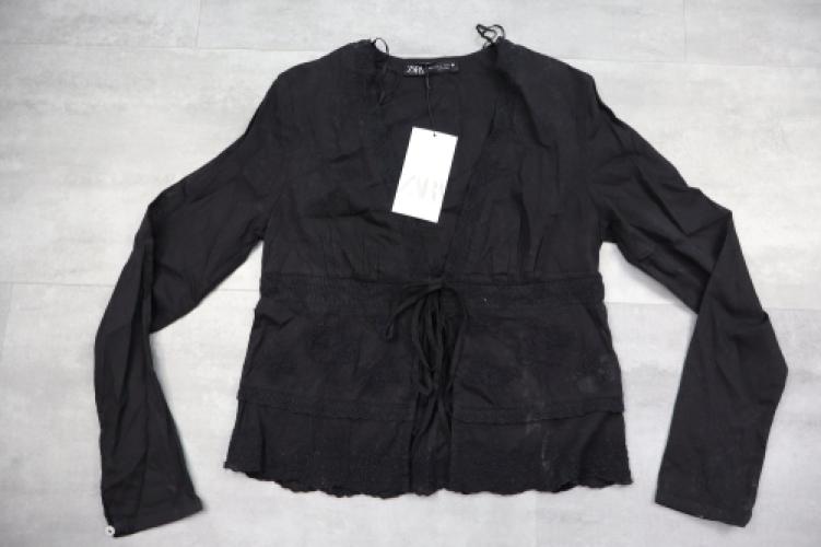 Zara Embroidered Shirt With Tie Details