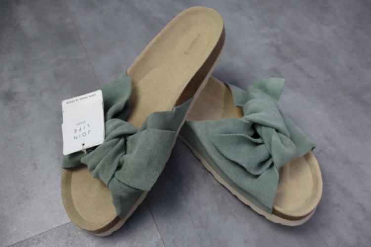 Oysho Suede Slide Sandals