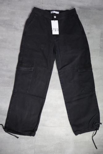 Zara Straight Cargo Jeans High Waist