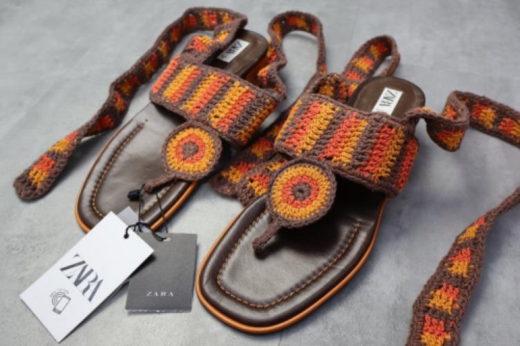 Zara Tied Crochet Sandals