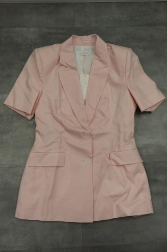 Zara Fitted Short-Sleeve Linen Blazer