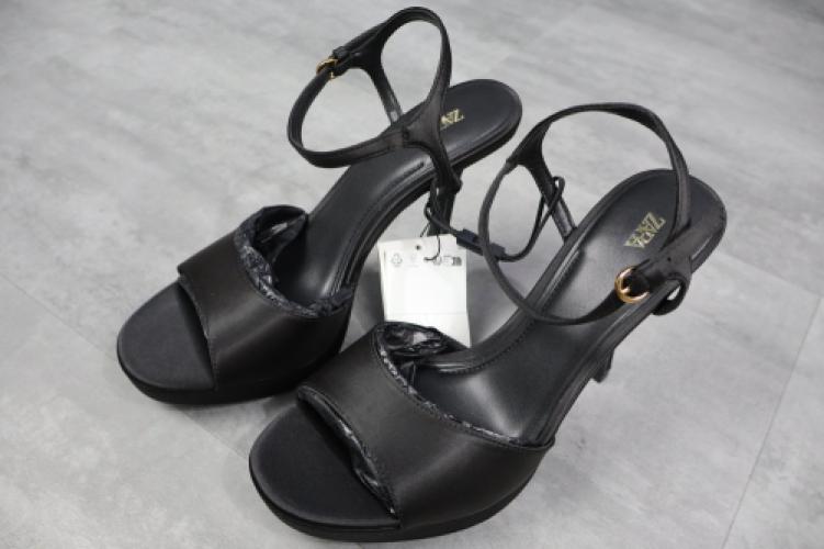 Zara High Heel Leather Sandals