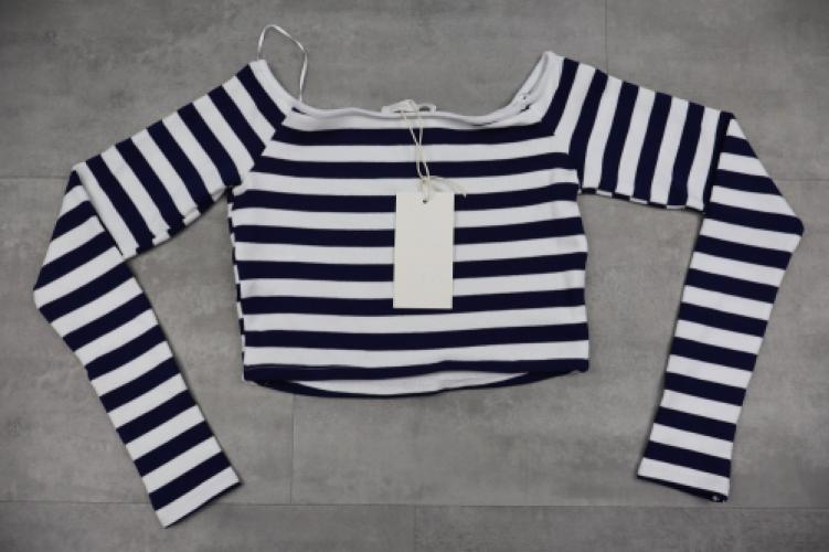 Zara Striped Off-Shoulder Cropped