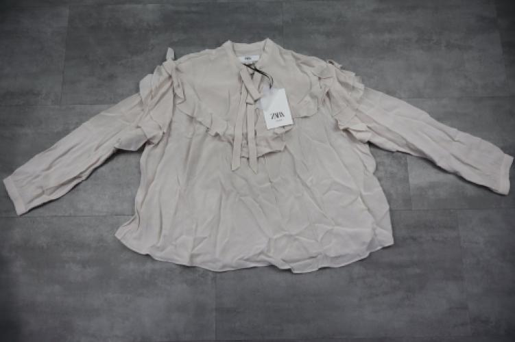 Zara Limited Edition Ruffle Tie Blouse