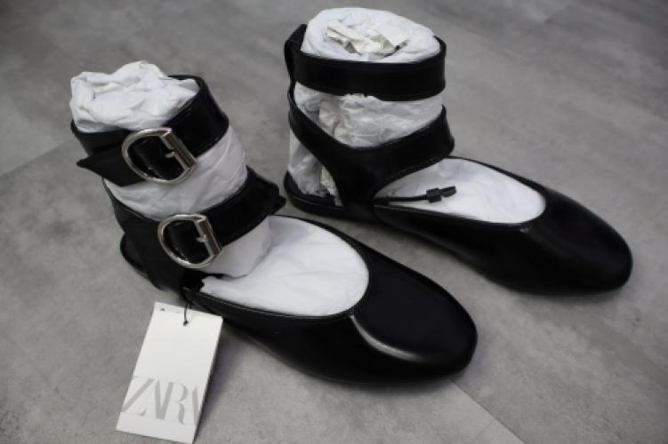 Zara Double Buckle Mule Flats
